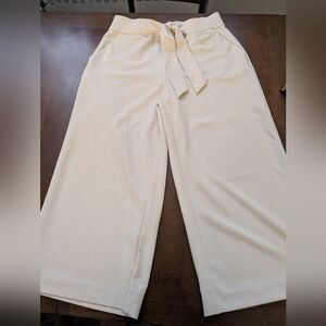 Anne Klein Women's Medium Cream Wide Leg Pull-On Pants